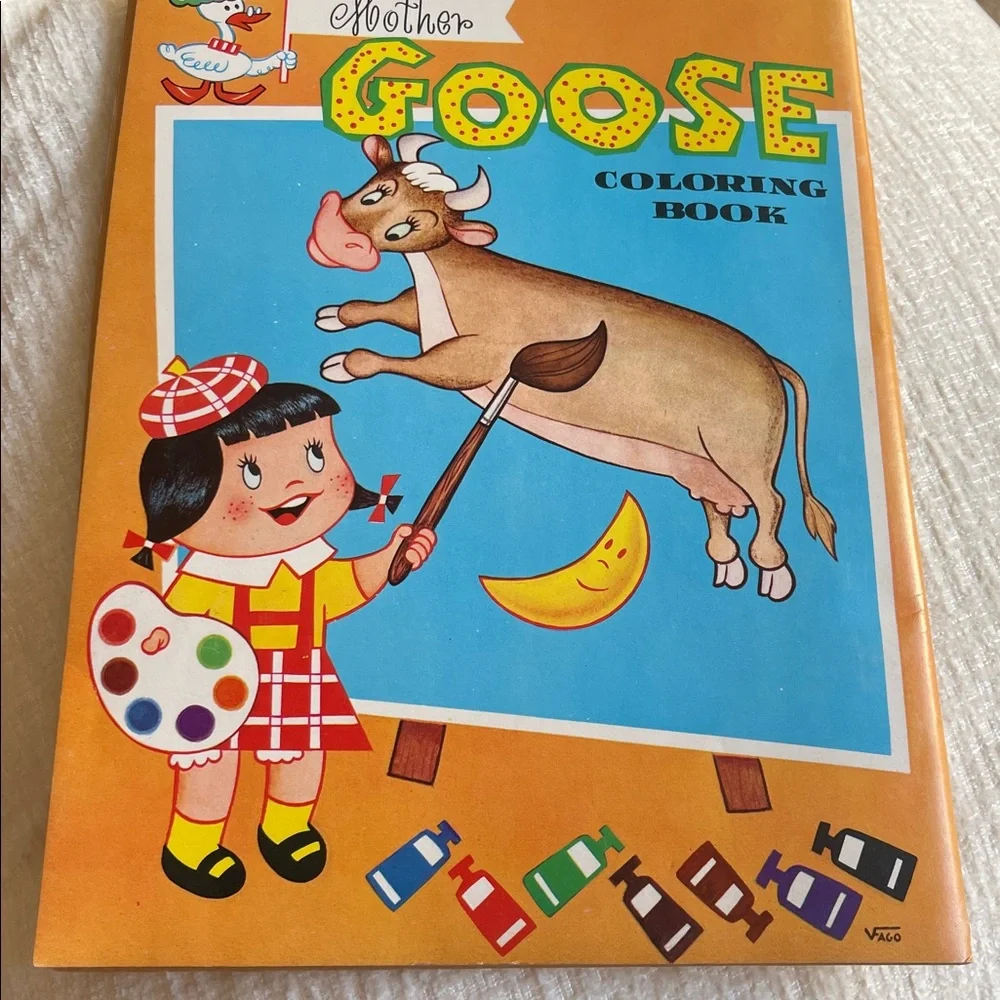 Vintage 1975 Mother Goose Coloring Book Playmore Unused NOS